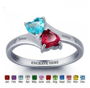 Sterling Silver Personalized Birthstone Ring JEWJORI101789